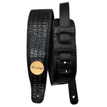 Correia Basso Vintage Couro Vt Sl 59 Crocodilo Preta Ac1334