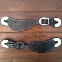 Correia de espora QM luxo esteirada traias para cavalgadas de couro e INOX oferta direto da fábrica