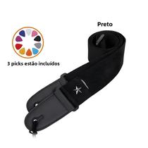 Correia De Guitarra Ajustável Bordada Preta Café Caqui Para Baixo Elétrico Ukulele - others