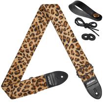 Correia de guitarra Amumu Leopard Flocked Velvet VL01 para guitarra