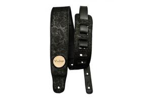 Correia Para Guitarra Basso Vt-sl-52 Custom Shop Estofada Em Couro Vintage Floral Preto Correia Para Guitarra Basso Vt-sl-52 Custom Shop Estofada Em Couro Vintage Floral Preto