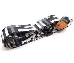 Correia Para Ukulele Geométrica Preto Branco Ponta de Couro