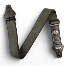 Correia Para Violão Guitarra Baixo Voik VCPP13 Cor Preto 100 Algodão Com 3 Portapalhetas Confortável Premium