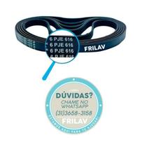 Correia Poly V 6PJE616 Multi V - Compatível com Lavadora Newmaq New Up 12Kg - Código 27007 - 6 Nervuras