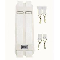 Correia Talabarte 4 Ganchos Branco Percussão Luen 16004BR Correia Talabarte 4 Ganchos Branco Percussão Luen 16004BR