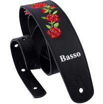 Correia vintage larga floral estampada basso violão viola contrabaixo guitarra cinta alça regulável reforçada ajustável