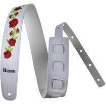 Correia vintage sintetico estampada floral violão contrabaixo guitarra viola alça estofada confortavél cinta