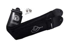 Correia Violão Guitarra Baixo Acolchoada Luxo TERÇO com Par de Roldanas