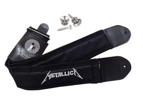 Correia Violão Guitarra Baixo Acolchoada METALLICA com Par de Roldanas Correia Violão Guitarra Baixo Acolchoada METALLICA com Par de Roldanas