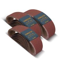 Correias de lixar POWERTEC 4 x 24 cm, 30PK, 10 cada uma de 60 100 400 grãos Correias de lixar POWERTEC 4 x 24 cm, 30PK, 10 cada uma de 60 100 400 grãos
