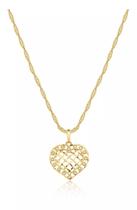 CorrenCorrente Cordão Feminino 50cm Ouro 18k Com Pingente Coração CorrenCorrente Cordão Feminino 50cm Ouro 18k Com Pingente Coração