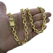 Corrente 10mm Cadeado Fecho Duplo Especial Banhado Ouro 18k Corrente 10mm Cadeado Fecho Duplo Especial Banhado Ouro 18k