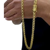 Corrente 10mm Friso Fecho Premium Banhado a Ouro 18K