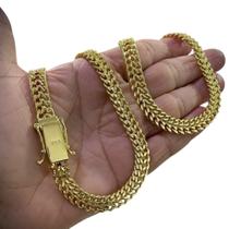 Corrente 10mm Grumet Duplo Fecho Premium Banhado Ouro 18k Corrente 10mm Grumet Duplo Fecho Premium Banhado Ouro 18k