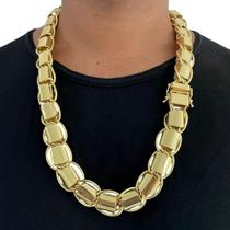 Corrente 20mm Dubai Fecho 750 Banhado a Ouro