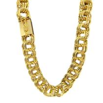 Corrente 20mm Friso Triplo Banhado a Ouro 18K