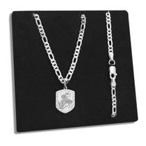 Corrente 3x1 e Pingente Escudo São Jorge de Prata 925 Legítima Maciça Italiana Original 3mm Colar 60cm e 70cm Corrente 3x1 e Pingente Escudo São Jorge de Prata 925 Legítima Maciça Italiana Original 3mm Colar 60cm e 70cm