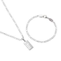 Corrente 3x1 Infantil + pingente+ pulseira menino semijoias em prata todas as idades Corrente 3x1 Infantil + pingente+ pulseira menino semijoias em prata todas as idades