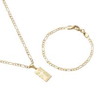 Corrente 3x1 + pingente + pulseira infantil banhada a ouro semijoias antialérgica