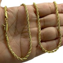 Corrente 4mm Baiano Fecho Premium Banhado a Ouro 18K