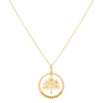 Corrente 50cm Pingente Árvore da Vida Prosperidade Ouro 18k