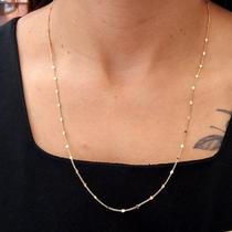 Corrente 60cm Folheado A Ouro Luxo Semijoia