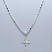 Corrente 60cm Prata Maciça 925 E Pingente Crucifixo Corrente 60cm Prata Maciça 925 E Pingente Crucifixo
