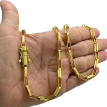 Corrente 6mm Tijolinho Luxo Banhado a Ouro 18k