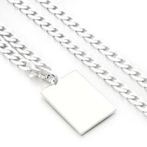 Corrente 70 cm com pingente placa prata 925 Corrente 70 cm com pingente placa prata 925