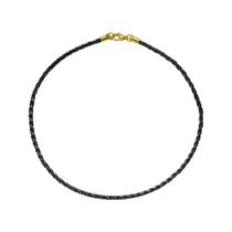 Corrente Aço Couro Preto Fina 2.80mm 55cm IPG Corrente Aço Couro Preto Fina 2.80mm 55cm IPG