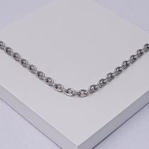 Corrente Aço Inox Prateada Elo Cadeado 60cm