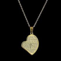 Corrente Aço Inoxidável Dourada Pai Nosso Elo 45cm Barata