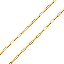 Corrente Alongada Maciça 70cm Masculina 1,1mm Ouro 18k 750