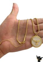 Corrente Baiano 5mm + Pingente Espirito - Banhado a Ouro 18k Corrente Baiano 5mm + Pingente Espirito - Banhado a Ouro 18k