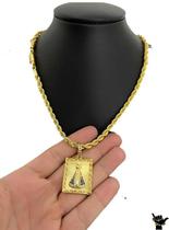 Corrente Baiano 5Mm +Pingente Nossa Sra - Banhado A Ouro 18K
