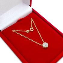 Corrente Bailarina 40cm Com Pingente Chuveiro Em Ouro 18k Zircônias Cordão Colar Gargantilha Feminina Corrente Bailarina 40cm Com Pingente Chuveiro Em Ouro 18k Zircônias Cordão Colar Gargantilha Feminina