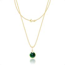 Corrente Bailarina 45cm com Pingente Ponto de Luz em Ouro 18k