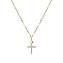 Corrente Bailarina Em Ouro 18k Com Pingente Cruz Zircônias Cordão Colar Gargantilha Feminina Corrente Bailarina Em Ouro 18k Com Pingente Cruz Zircônias Cordão Colar Gargantilha Feminina