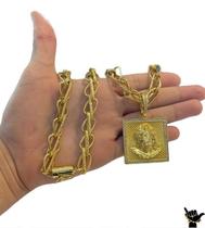 Corrente Balão 13Mm + Pingente Jesus - Banhado A Ouro 18K Corrente Balão 13Mm + Pingente Jesus - Banhado A Ouro 18K