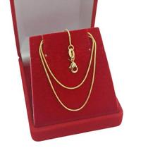 Corrente Banhada a Ouro 45 cm Elo Rabo De Rato Bijou Art Corrente Banhada a Ouro 45 cm Elo Rabo De Rato Bijou Art