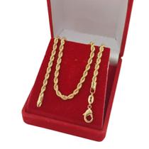 Corrente Banhada a Ouro Elo Cordão Baiano 60 cm 3 mm Bijou Art Corrente Banhada a Ouro Elo Cordão Baiano 60 cm 3 mm Bijou Art
