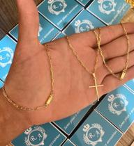 Corrente Banhado A ouro 18k 70 Cm Com Pulseira e Pingente