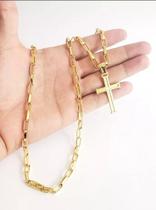 Corrente Banhado A Ouro 18K Tijolinho 6mm+Pulseira+ Pingente Corrente Banhado A Ouro 18K Tijolinho 6mm+Pulseira+ Pingente