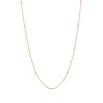 Corrente banhado ouro 3x 24k 18k e 22k feminina bolas rommanel 42 cm 530291