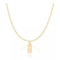 Corrente banhado ouro 3x 24k 18k e 22k fina masculina rommanel 60cm com pingente cruz 530072 540004
