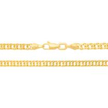 Corrente banhado ouro 3x 24k 18k e 22k masculina fina rommanel fio grumet dupla med 60 cm ouro 18k 530490