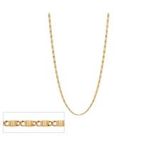 Corrente banhado ouro 3x 24k 18k e 22k masculina fina rommanel navetes 50cm 60cm ouro 18k 531650 531651