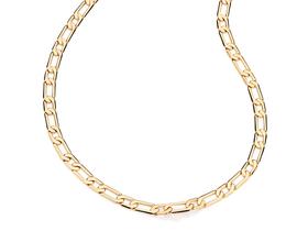 Corrente banhado ouro 3x 24k 18k e 22k masculina grossa rommanel fio alternado 1x1 60 cm ouro 18k 531362