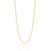 Corrente banhado ouro 3x 24k 18k e 22k unissex fina fio veneziana rommanel 60 cm 530718