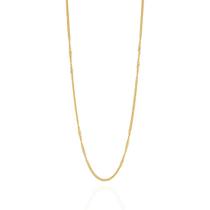 Corrente banhado ouro 3x 24k 18k e 22k unissex fina grumet rommanel liso torcido 50 cm 530695